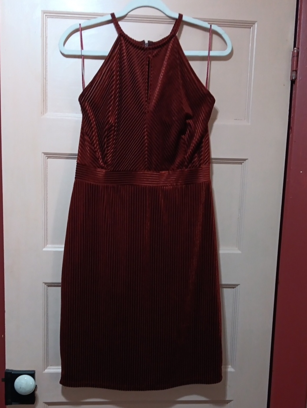 Dynamite Halter Bodycon Velvety Dress Copper Rust *New with Tags*